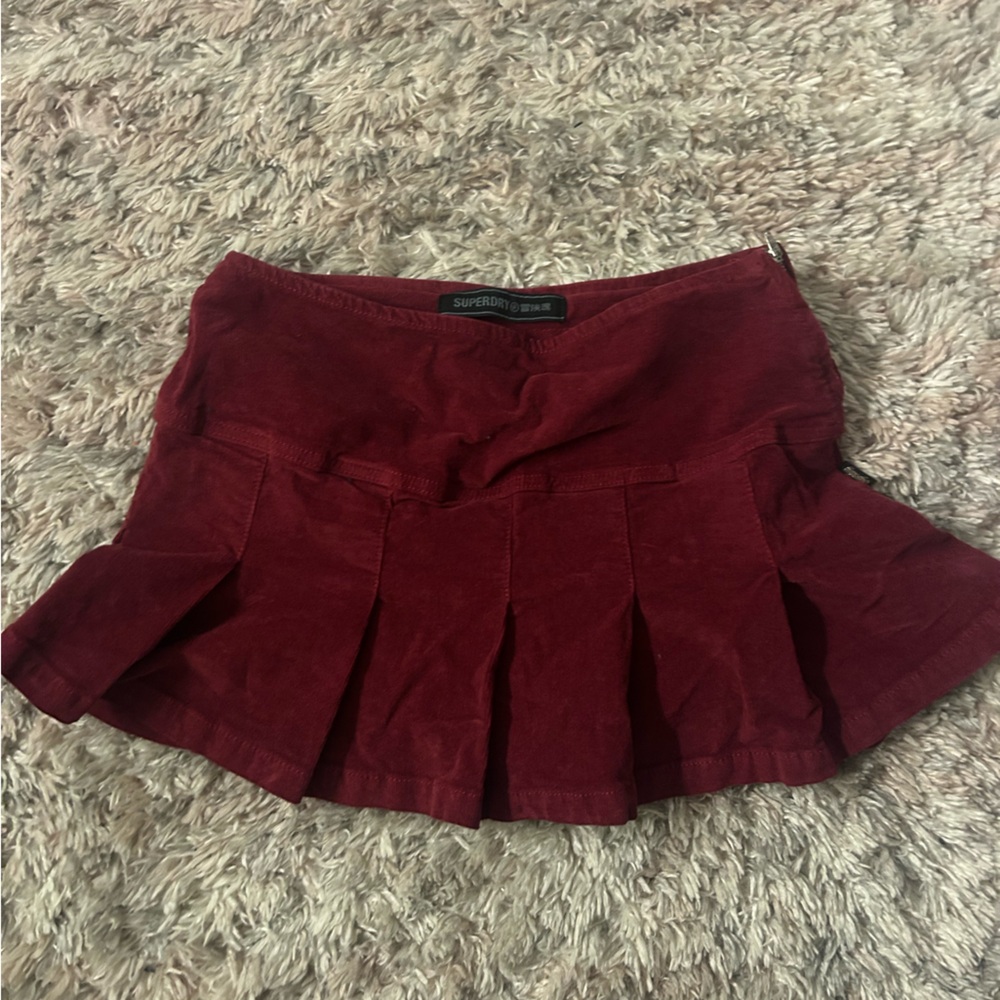 Corduroy Red Mini Skirt